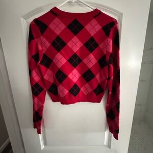 Zara red and black plaid sweater